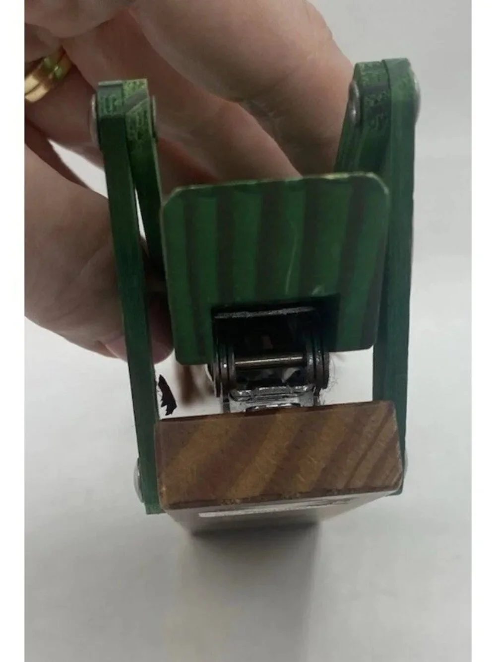 Anthropologie Green Wood Grasshopper Mini Stapler Office Desk Decor Collectible